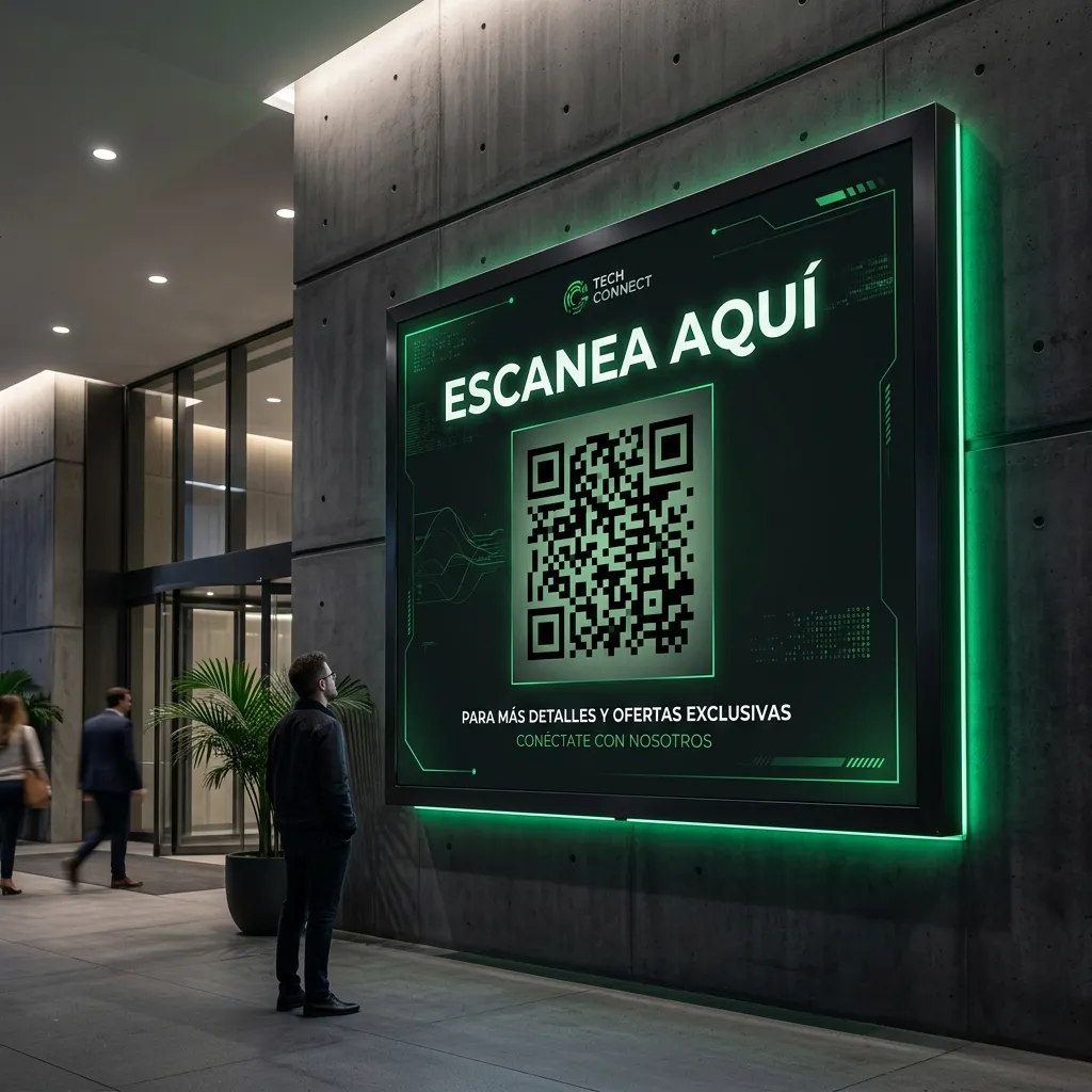 Poster con Código QR para interactuar con clientes