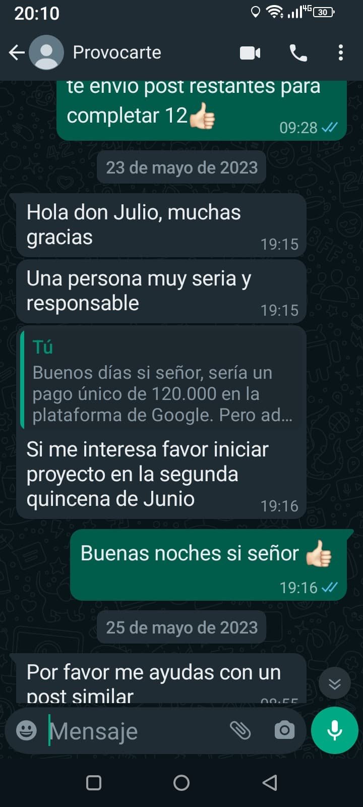 Testimonio cliente 1